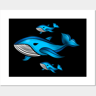 Whales graphic Posters and Art